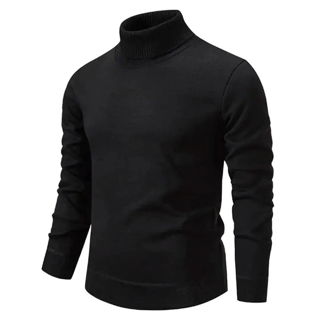 Jason | Mens Turtleneck Sweater in Soft Knit Blend | Tailored Fit, Breathable | Brown, Gray, Black and More XS-XXXL