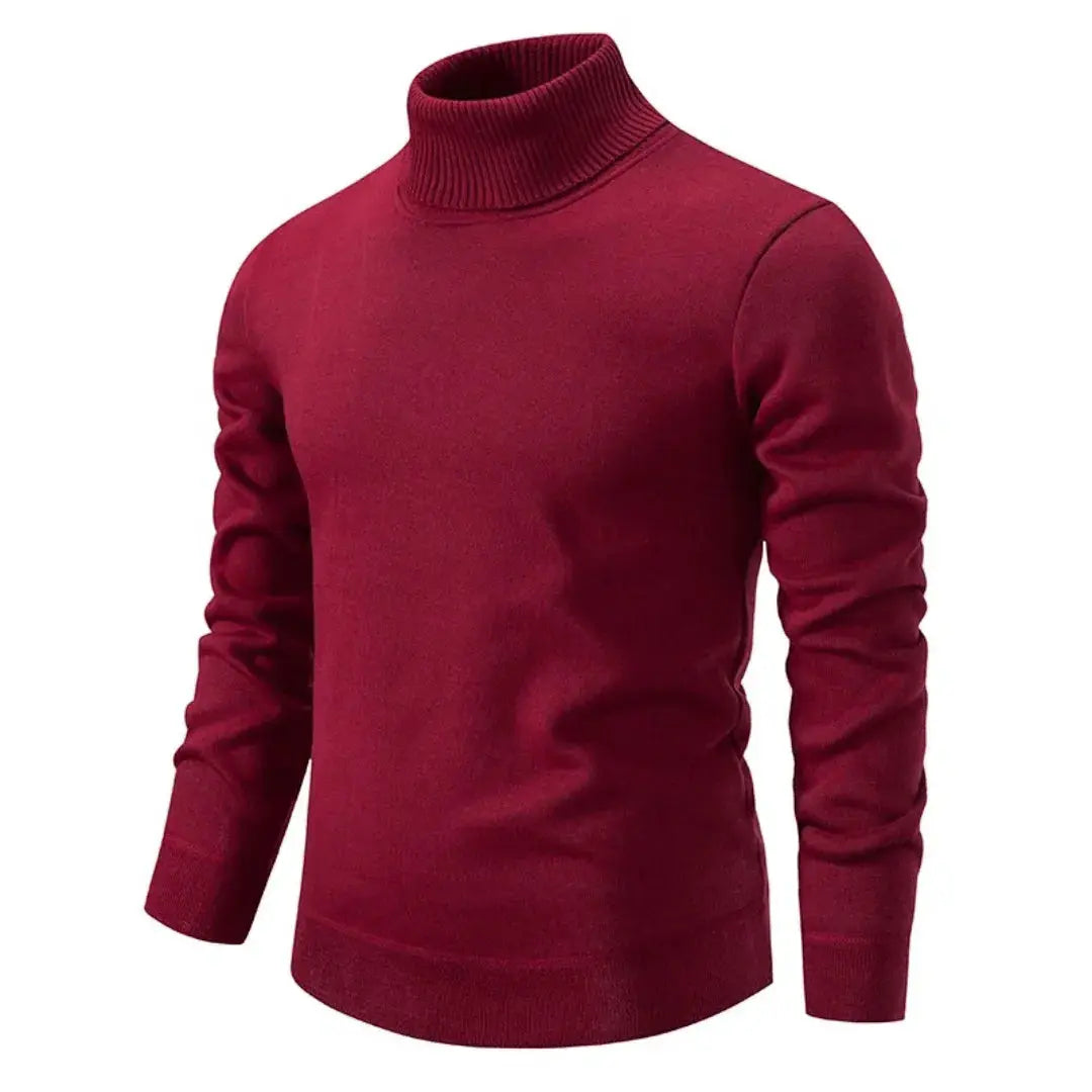 Jason | Mens Turtleneck Sweater in Soft Knit Blend | Tailored Fit, Breathable | Brown, Gray, Black and More XS-XXXL