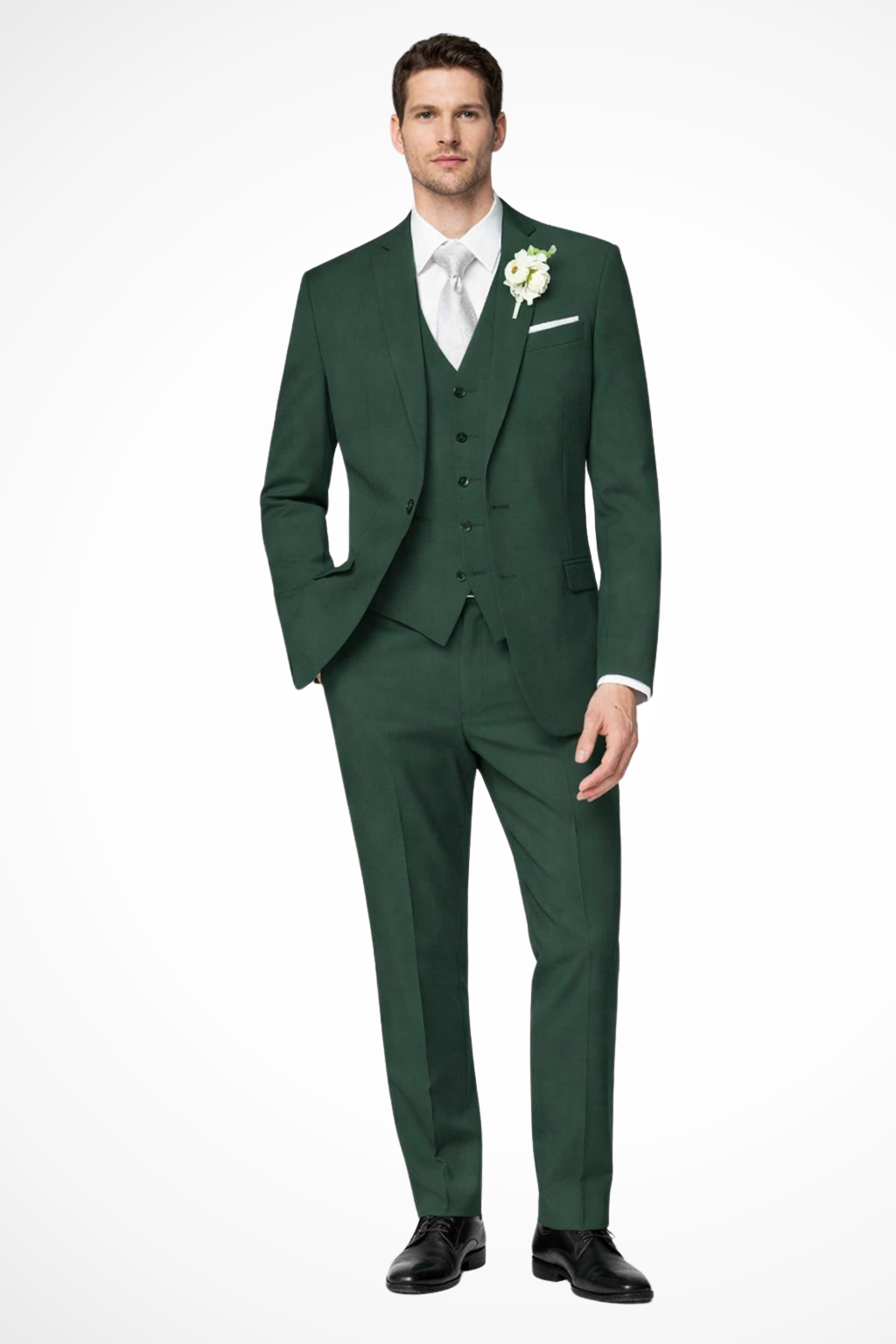 Men's Three-Piece Notch Lapel Suit, Single-Breasted