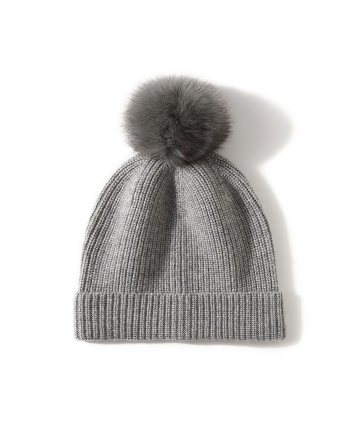 Sorrel Cashmere Ribbed Pom Pom Beanie