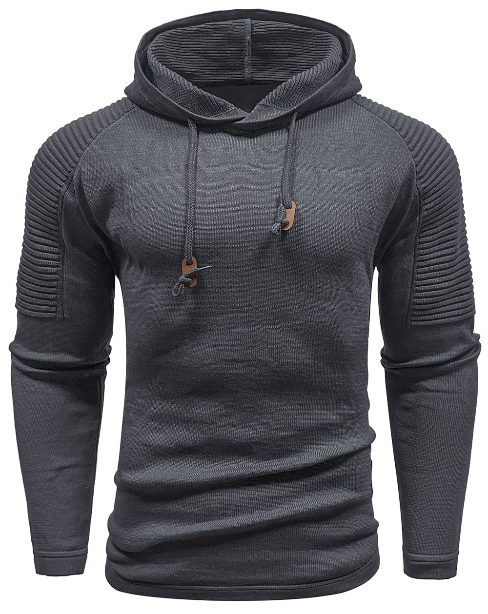 Men's Hooded Sweatshirt, Long Sleeves, Ribbed Shoulder Panels
