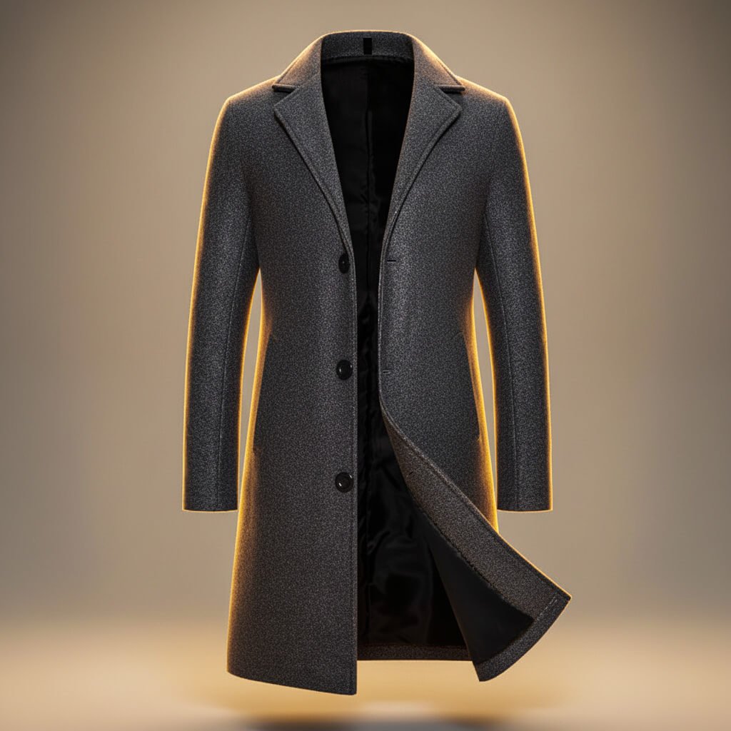 Aston | Mens Peruvian Cotton Coat, Three-Button Closure | Sharp Lapel, Lined | Gray, Cream, Khaki and More XS-4XL