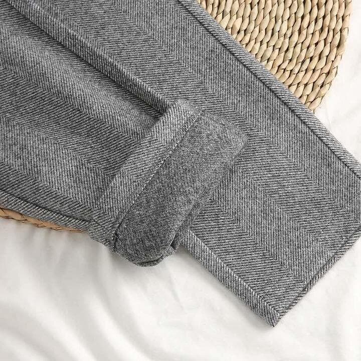 Denna | Mens Herringbone Pleated Pants | Pleated Front, Soft Lining, Light Drape | Brown, Beige or Gray XS-2XL