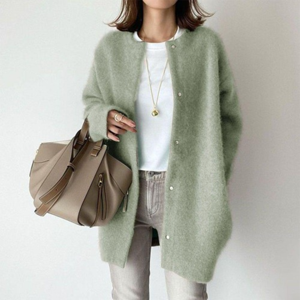 Women's Pocket Knit Cardigan – Relaxed Long Sleeve Cardigan