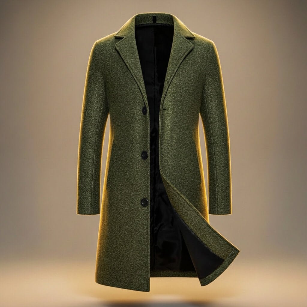 Aston | Mens Peruvian Cotton Coat, Three-Button Closure | Sharp Lapel, Lined | Gray, Cream, Khaki and More XS-4XL