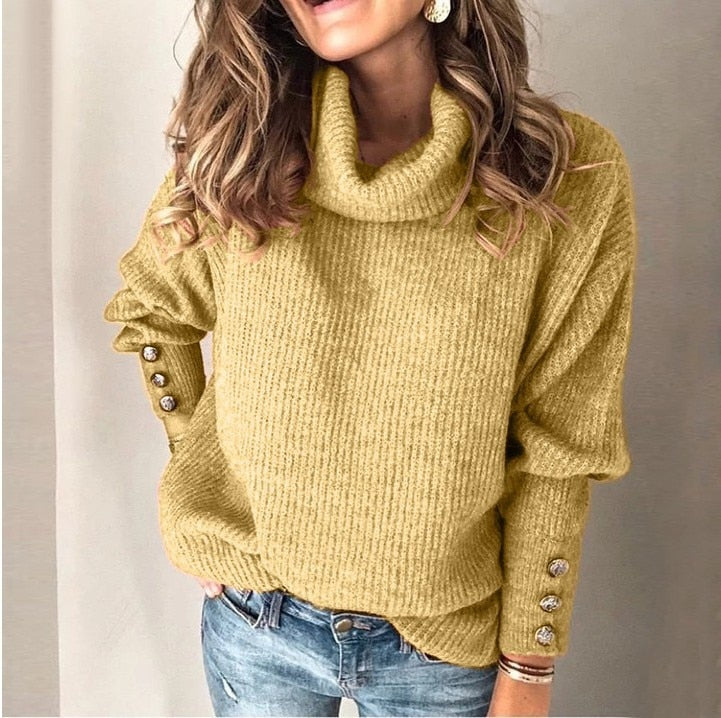 Women's Turtleneck Pullover Sweater – Lightweight High Neck Sweater