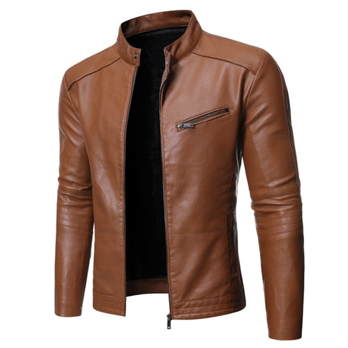 Men's Stand Collar Zip Jacket, Long Sleeves, Fitted Cut