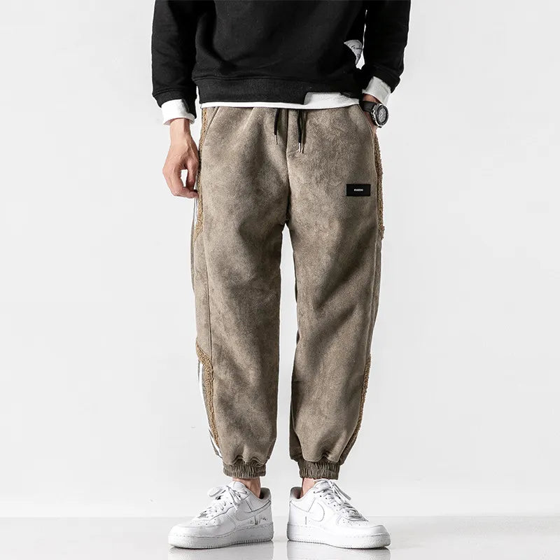Men's Striped Jogger Pants, Drawstring Waist, Cuffed Ankles