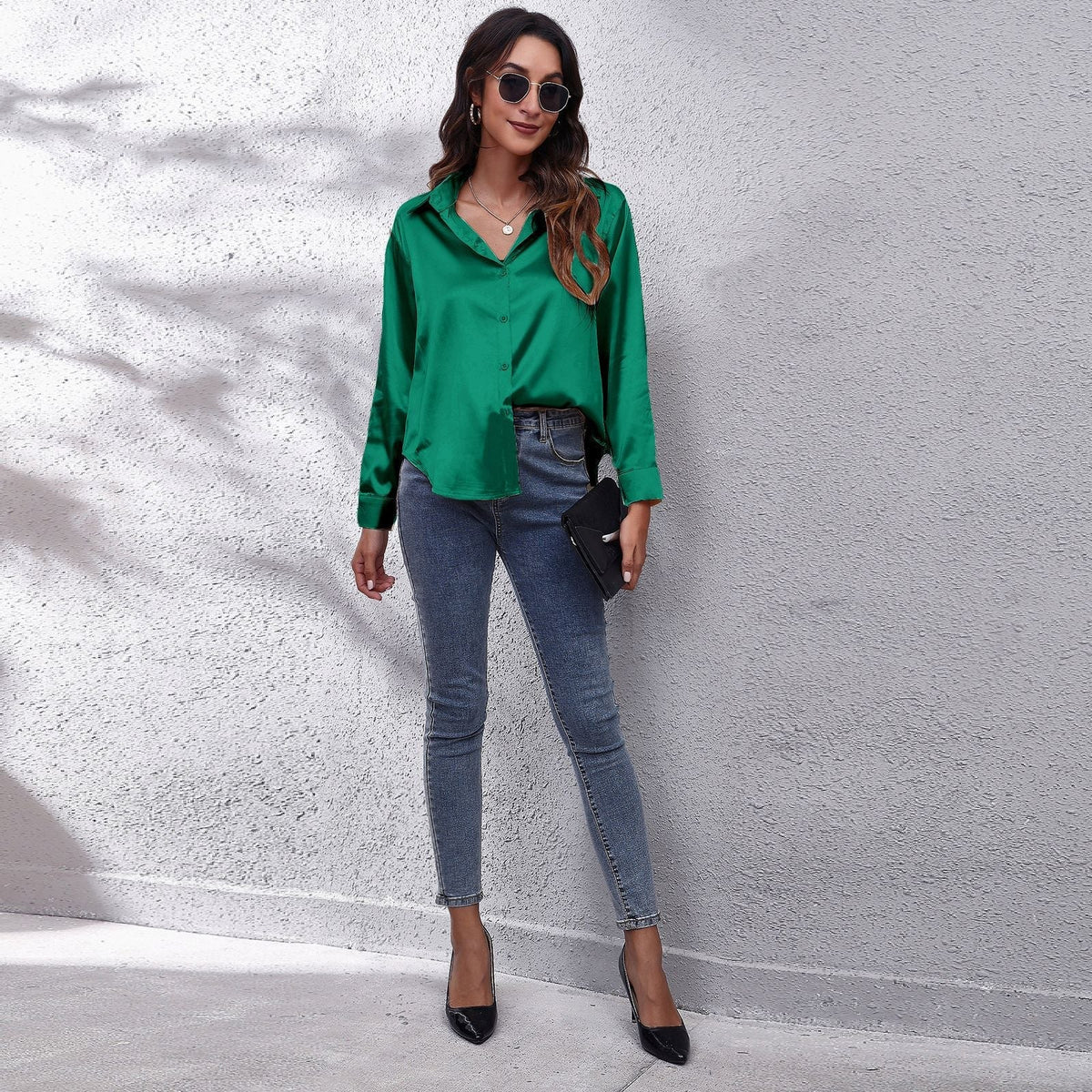 Sydney | Women’s Casual Workwear Loose Fit Satin Blouses