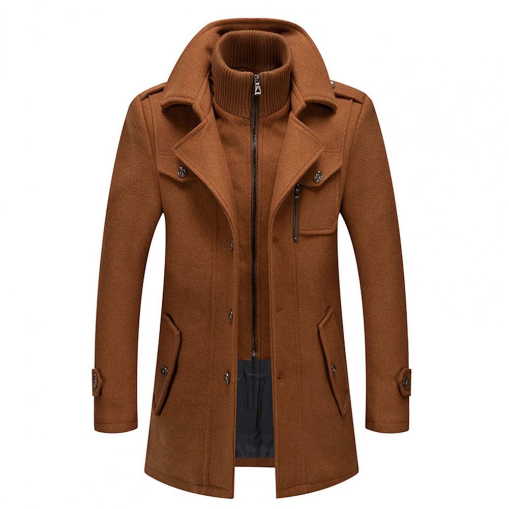 Men's Coat with Zip Closure and Pockets | For Winter | Size M-5XL | Black, Brown, Grey