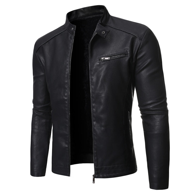 Men's Stand Collar Zip Jacket, Long Sleeves, Fitted Cut