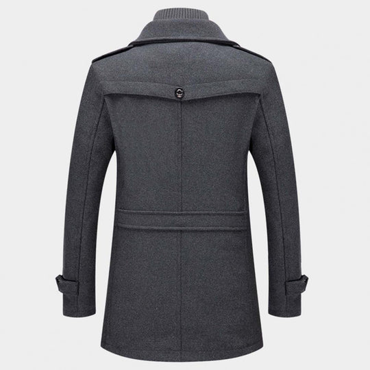 Men's Coat with Zip Closure and Pockets