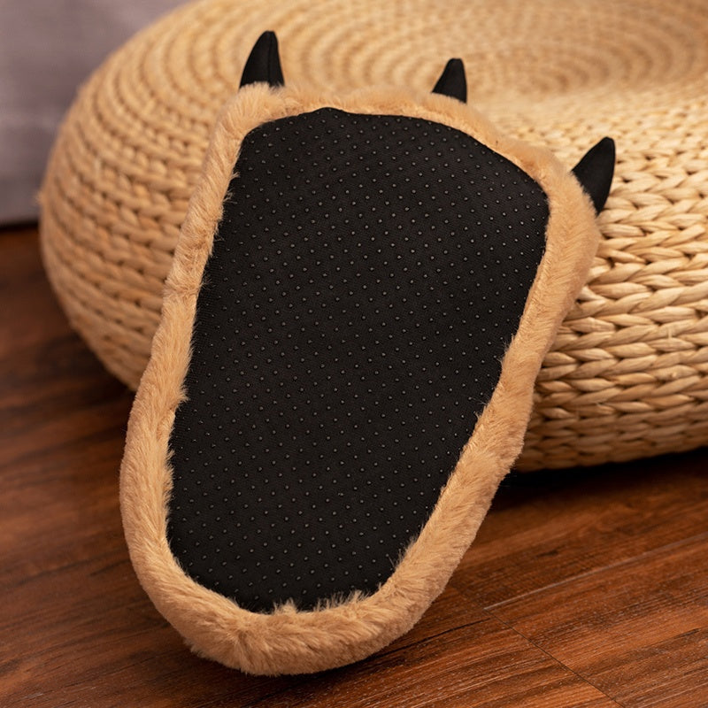 Women's Cozy Slippers in a Bear Paw Shape | Plush and Cotton Upper, Claw Detail at the Front | One Size, 3 Colors