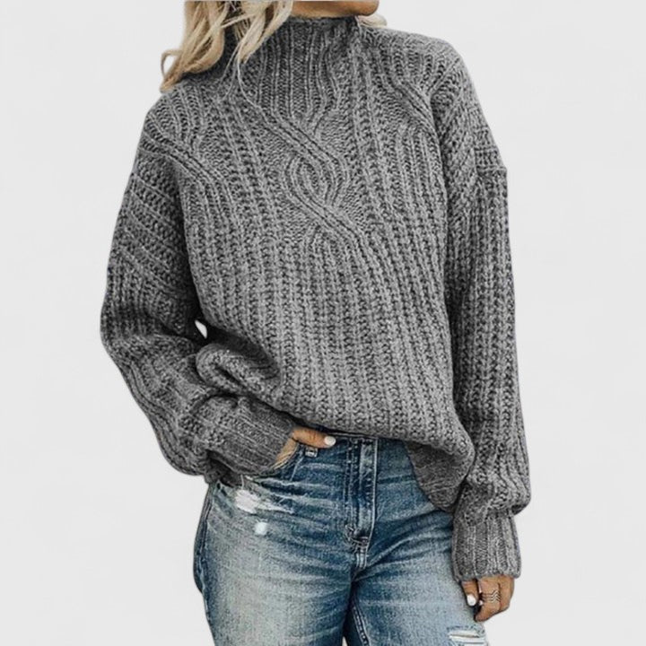 Women's Cable Knit Sweater | Size S-3XL | Green, Black, Pink, Grey, Blue