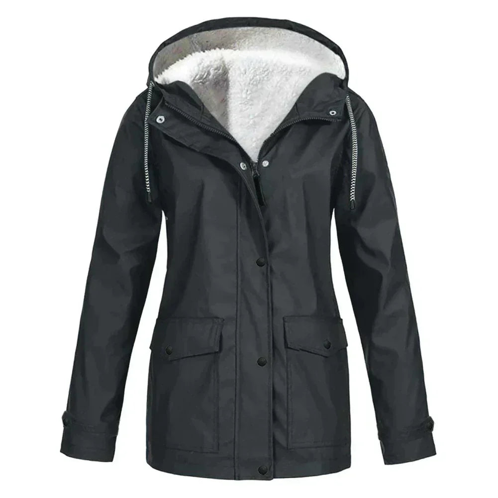 Women's Waterproof Rain Jacket with Hood and Breathable Fabric | For Winter | Size S-5XL