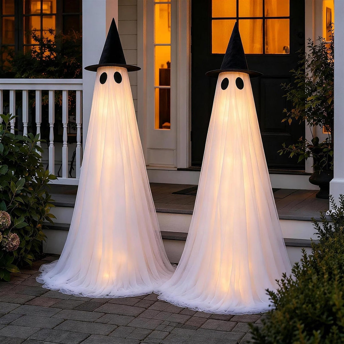 Halloween's 2 Pack 5 Ft Large Light Up Ghost Decorations for Outdoors