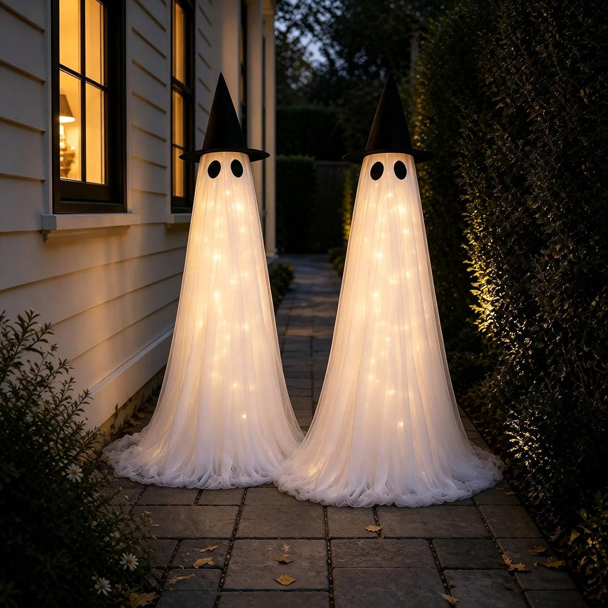 Halloween's 2 Pack 5 Ft Large Light Up Ghost Decorations for Outdoors