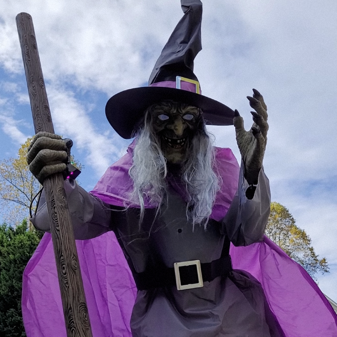 Halloween's 6-Foot Cloth Flying Witch Decoration with Ground Stake