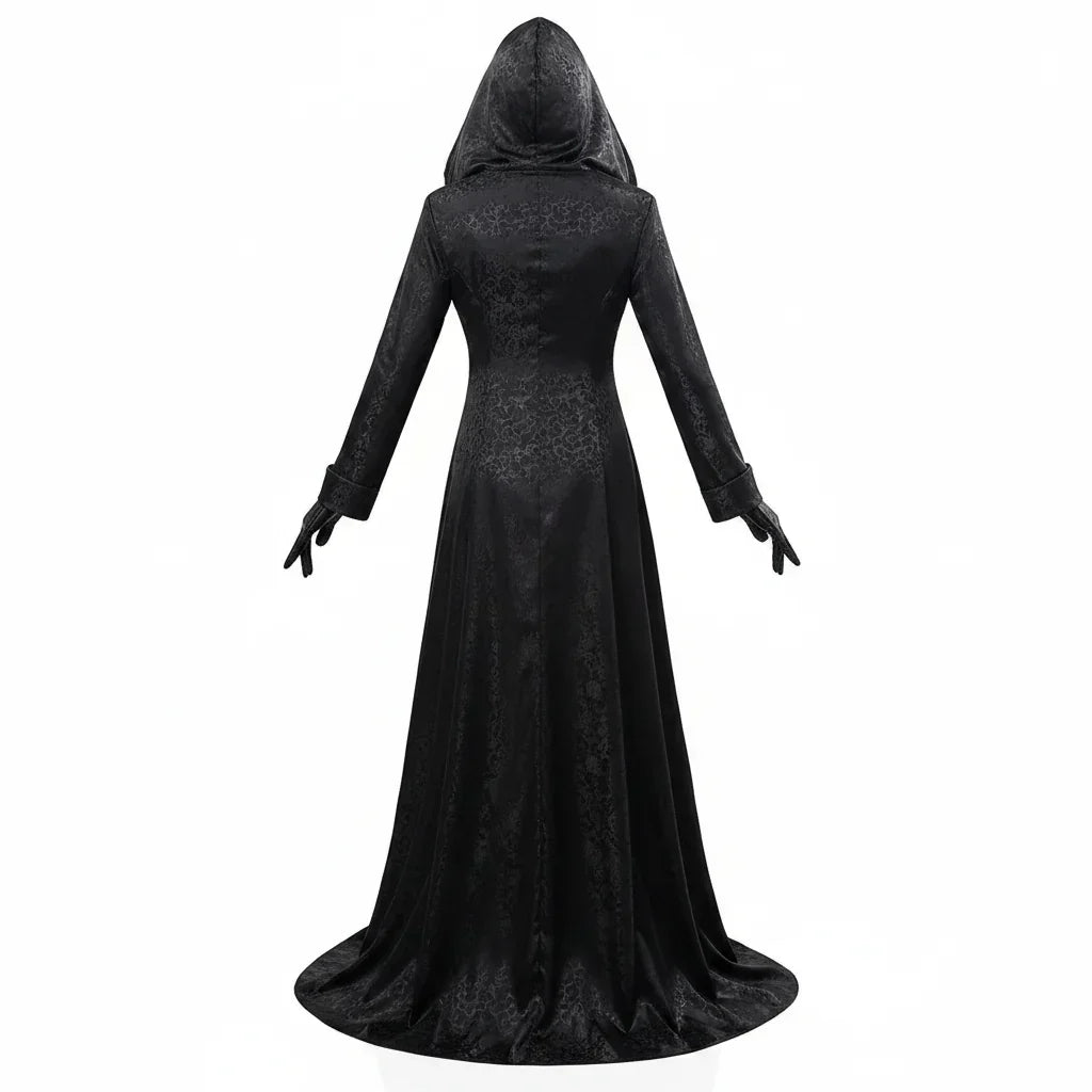 Halloween's Vampire Lady Cosplay Costume with Jacquard Coat and Gown