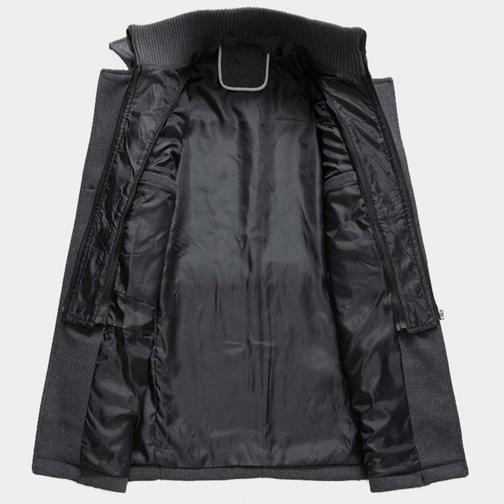 Men's Coat with Zip Closure and Pockets | For Winter | Size M-5XL | Black, Brown, Grey