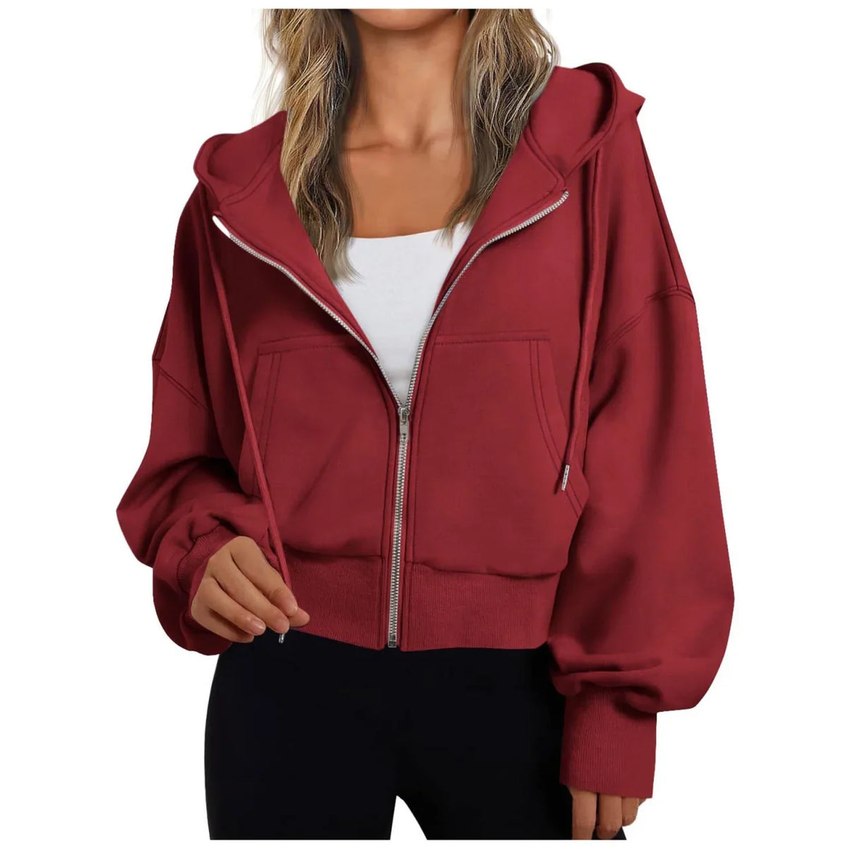 Stephanie | Womens Zip Up Hoodie with Hood | Soft Fabric, Relaxed Loose Fit | Gray, Blue, Black and More S-2XL