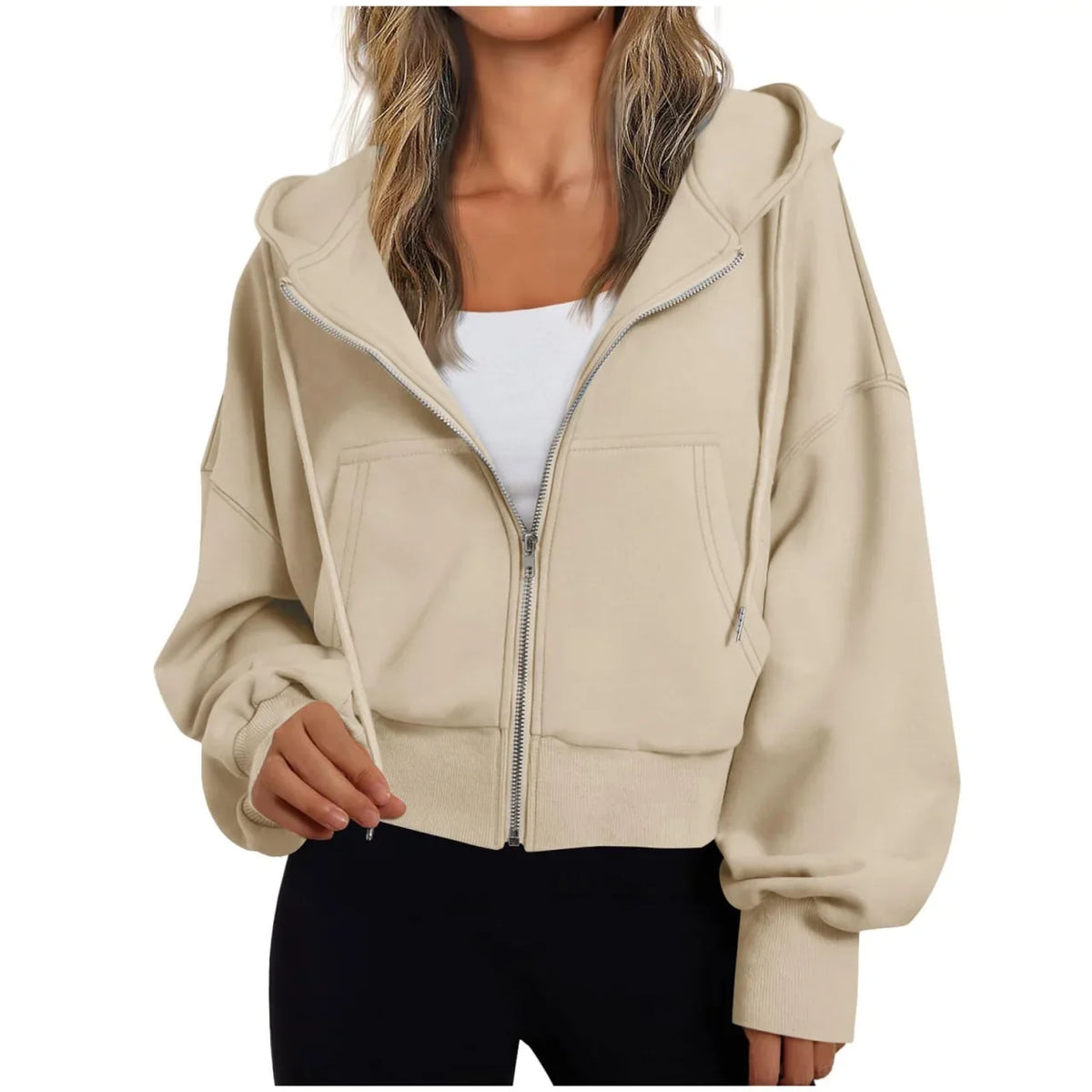 Stephanie | Womens Zip Up Hoodie with Hood | Soft Fabric, Relaxed Loose Fit | Gray, Blue, Black and More S-2XL