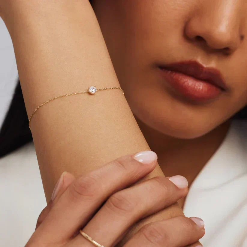 Moissanite Gold Bracelet | Delicate Everyday Jewelry for Women