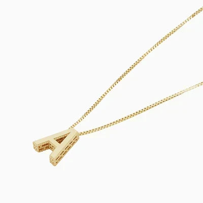 Initial Necklace Gold Pendant - Personalized Letter Charm Jewelry