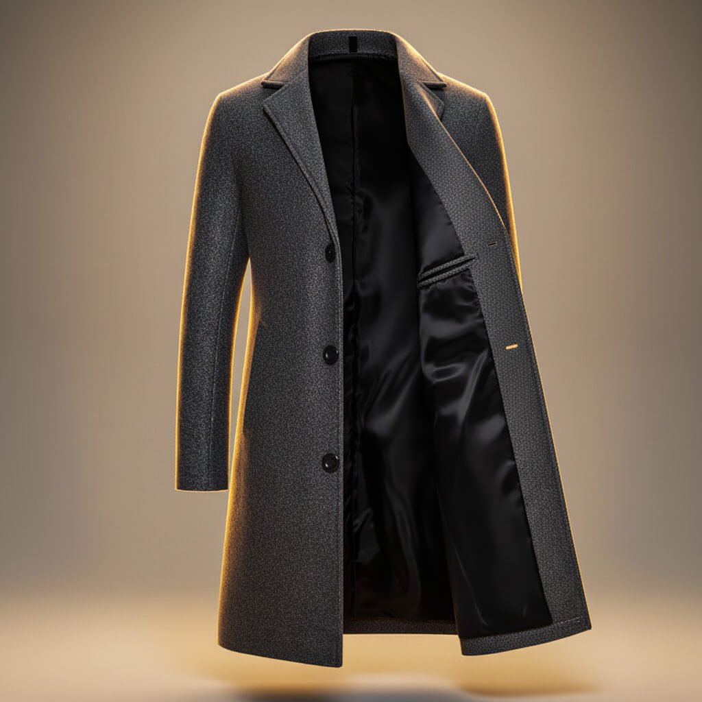 Aston | Mens Peruvian Cotton Coat, Three-Button Closure | Sharp Lapel, Lined | Gray, Cream, Khaki and More XS-4XL