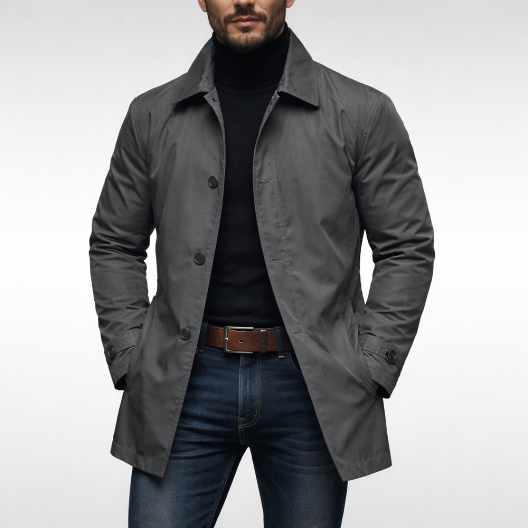 Neil | Mens Winter Coat, Windproof and Water-Resistant | Light Insulation, Tailored Fit | Gray, Blue and More S-2XL