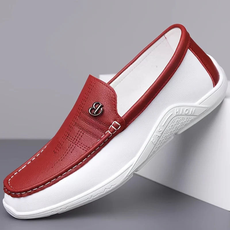 John | Men's Slip-On Loafers with Contrast Panel