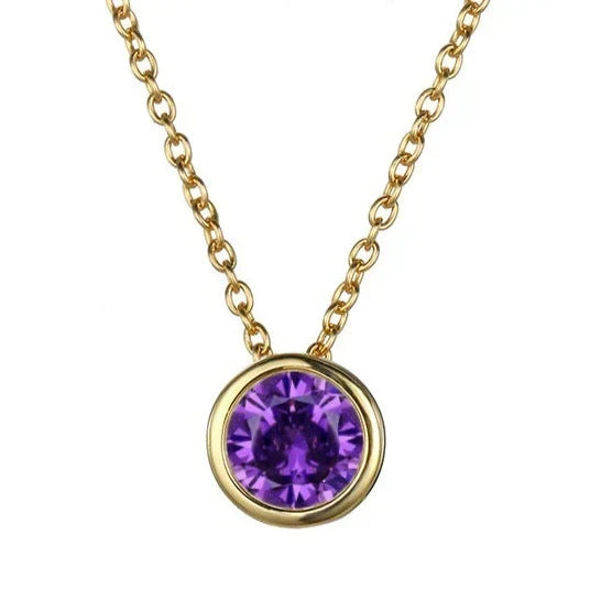 Birthstone Necklace Gold Personalized Pendant | Dainty Layering Jewelry
