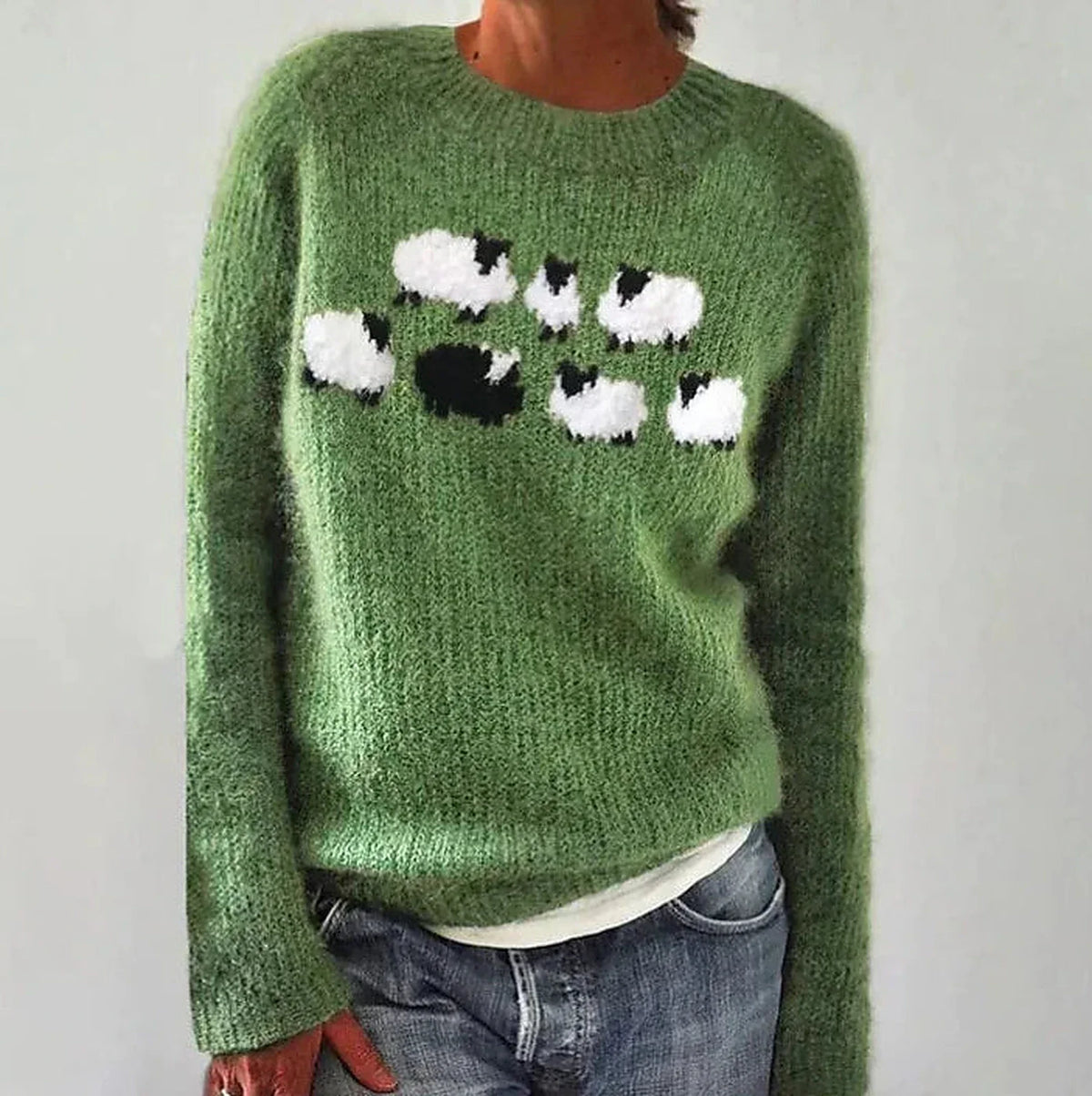 Rosette Nordic Yoke Pullover Sweater