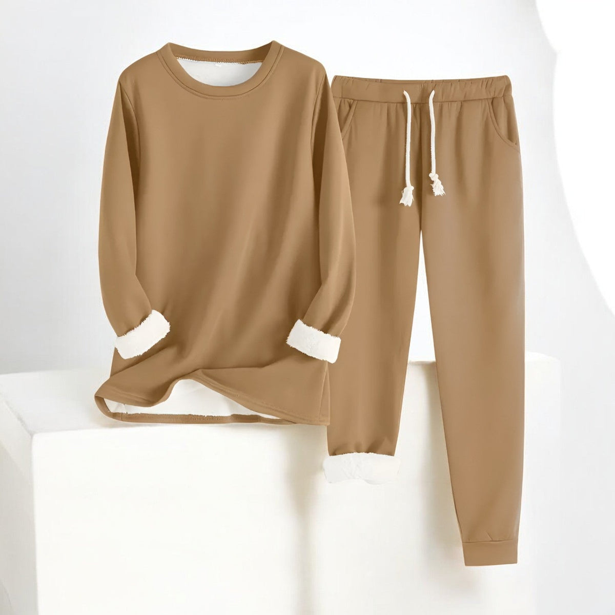 Unisex Crew Neck Sweatshirt And Jogger Set, Long Sleeves