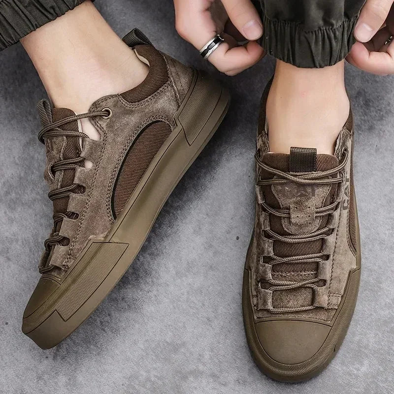 UrbanEdge | Men's Urban Style Leather-Like Sneakers