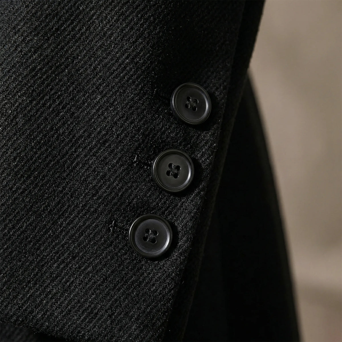 Women's Long Tailored Coat with Notched Lapel