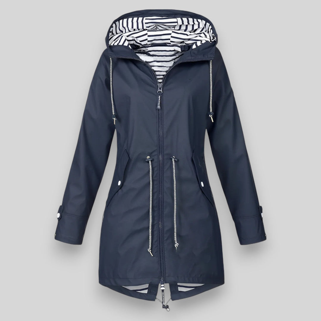 Women's Hooded Rain Jacket, Long Sleeves, Zip Front