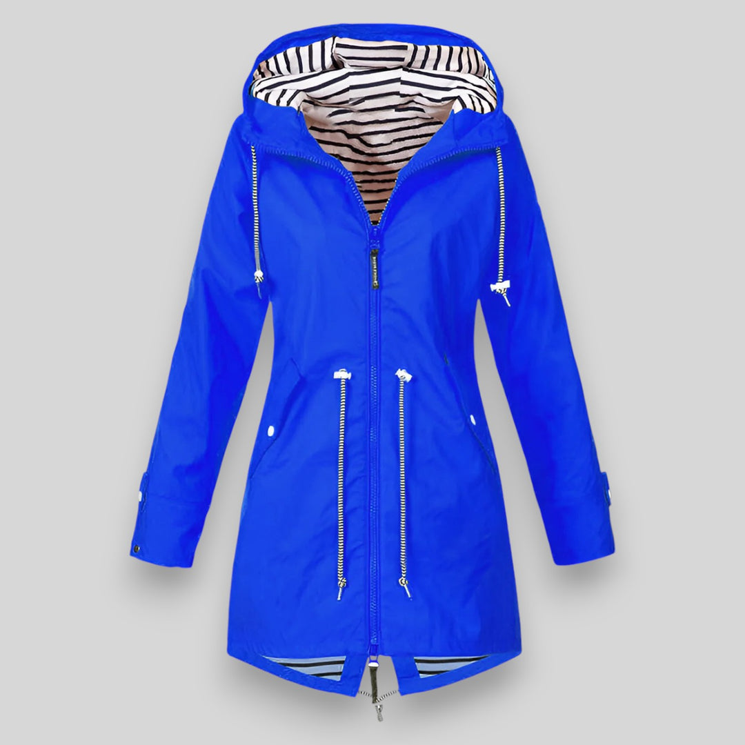 Women's Hooded Rain Jacket, Long Sleeves, Zip Front