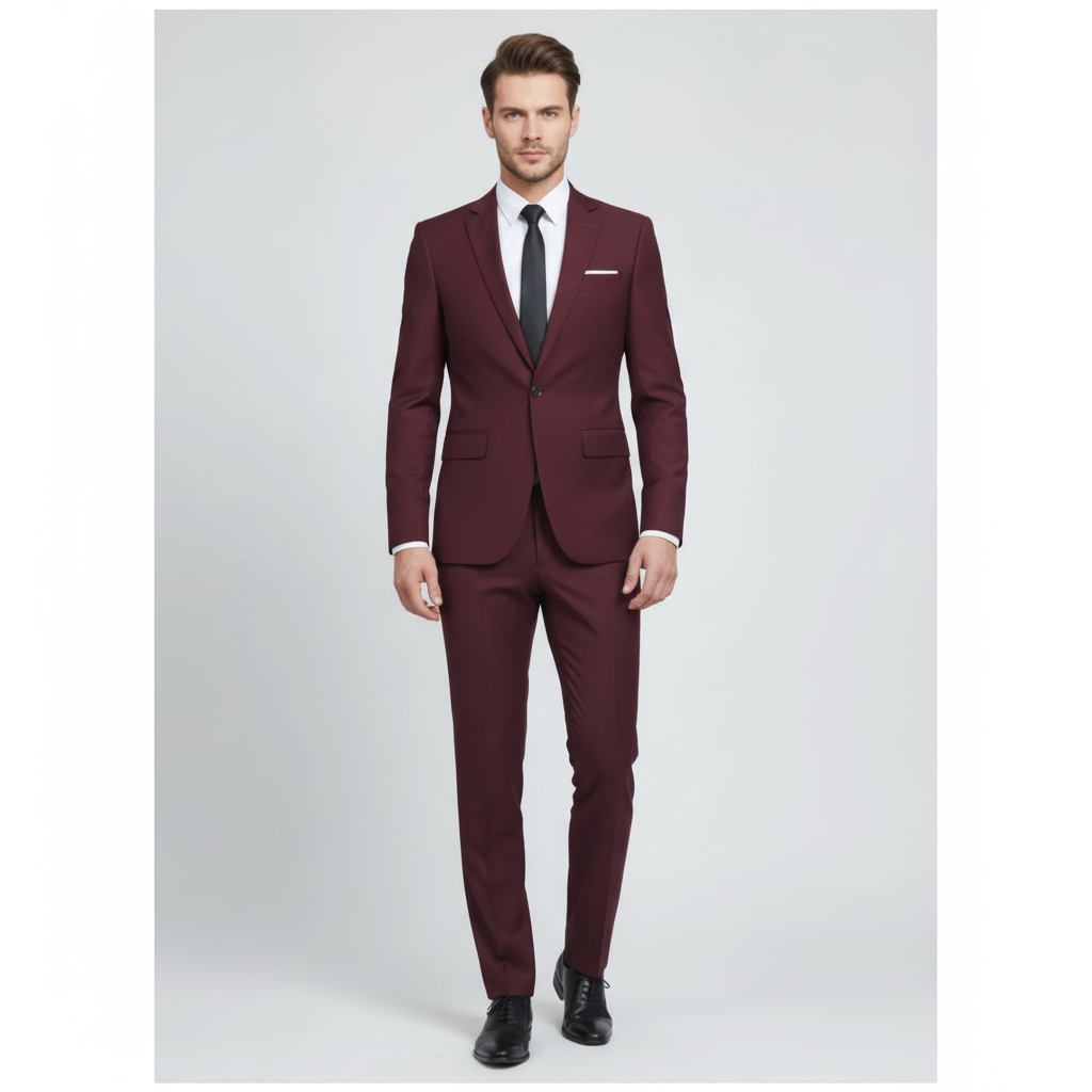 Men's Two Piece Suit, Notch Lapel, Tailored Fit