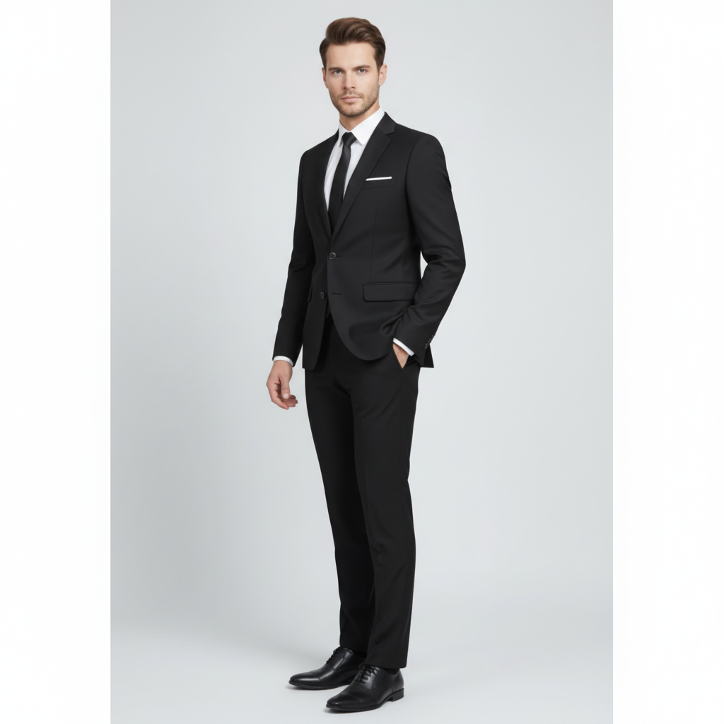 Men's Two Piece Suit, Notch Lapel, Tailored Fit