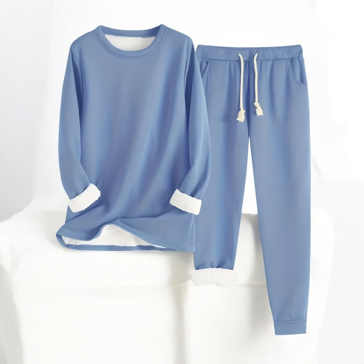 Unisex Crew Neck Sweatshirt And Jogger Set, Long Sleeves