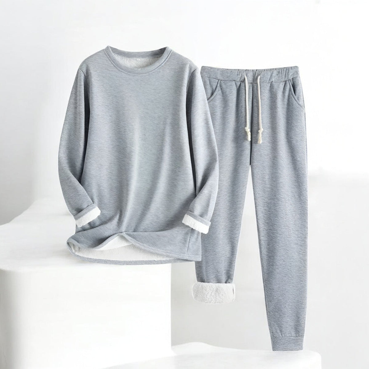 Unisex Crew Neck Sweatshirt And Jogger Set, Long Sleeves