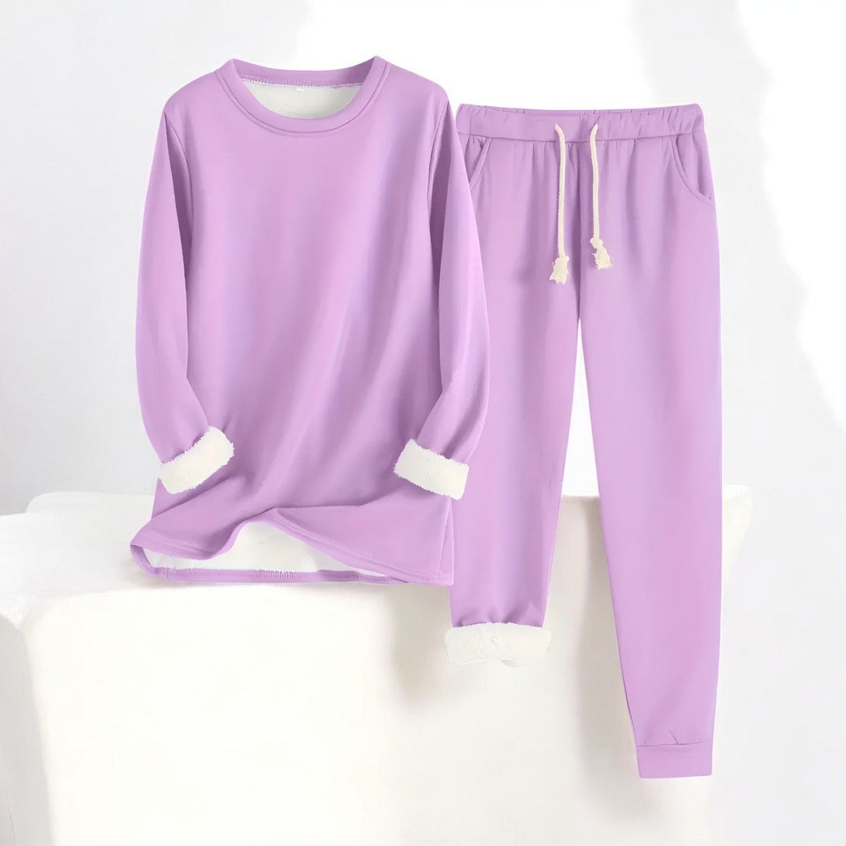 Unisex Crew Neck Sweatshirt And Jogger Set, Long Sleeves