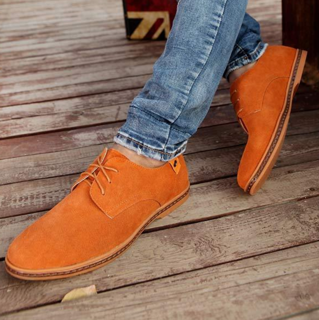 Men's Lace-Up Derby Shoes, Textured Finish, Round Toe