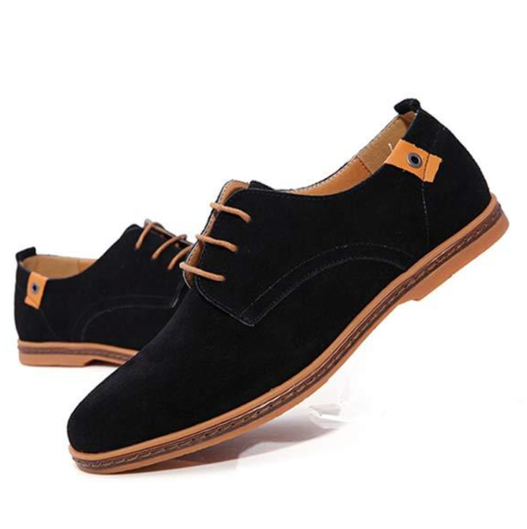 Men's Lace-Up Derby Shoes, Textured Finish, Round Toe