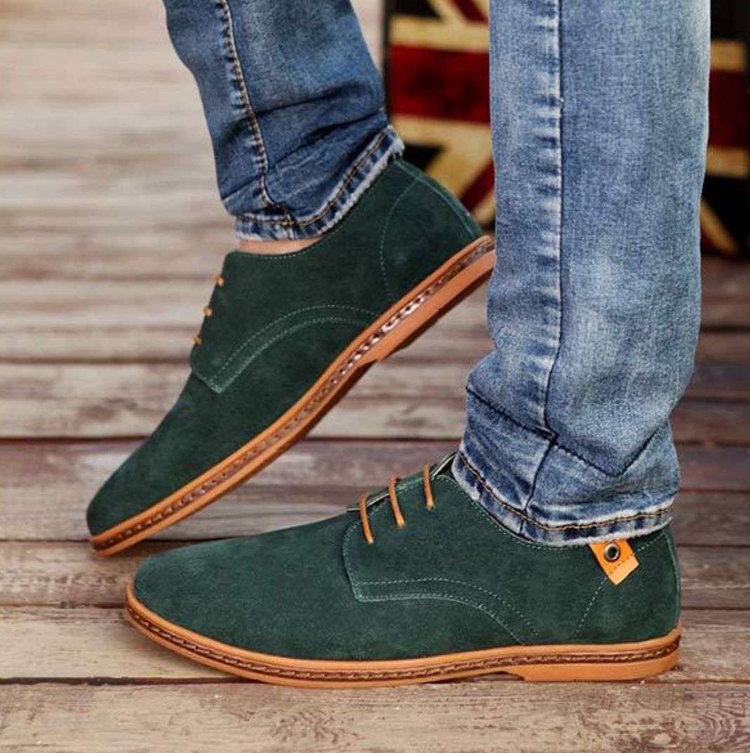 Men's Lace-Up Derby Shoes, Textured Finish, Round Toe