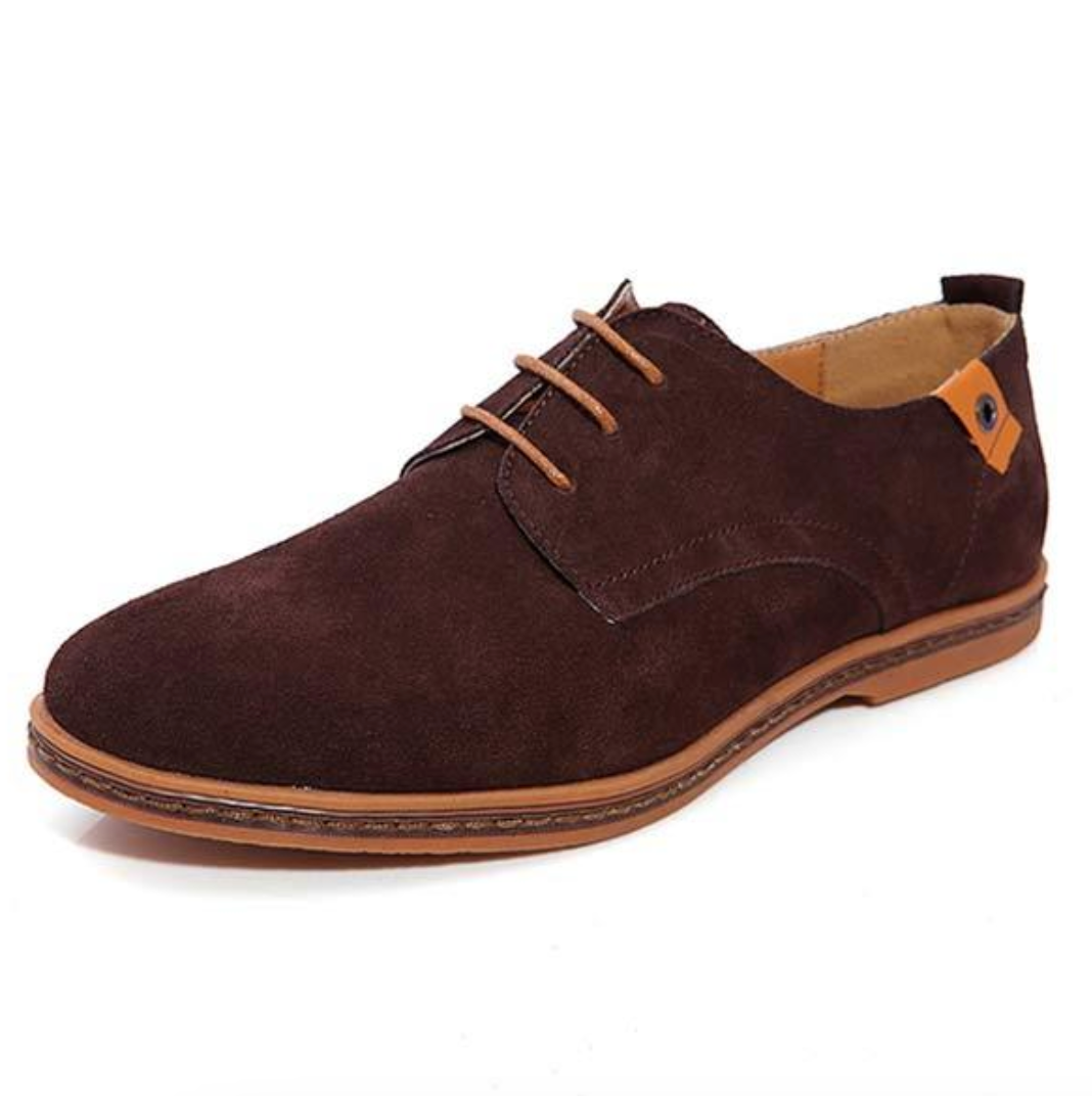 Men's Lace-Up Derby Shoes, Textured Finish, Round Toe
