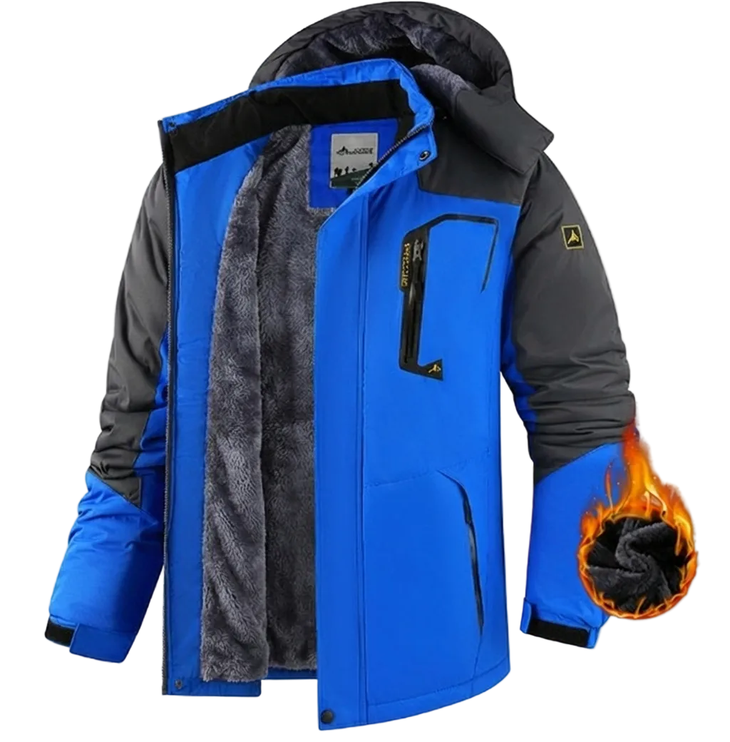 Men's Hooded Winter Jacket, Long Sleeves, Zip Front
