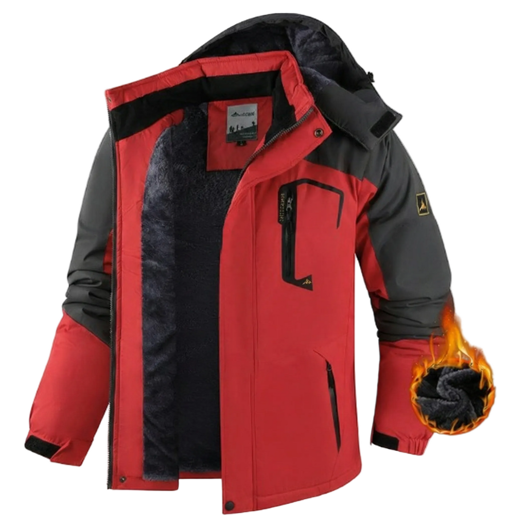 Men's Hooded Winter Jacket, Long Sleeves, Zip Front
