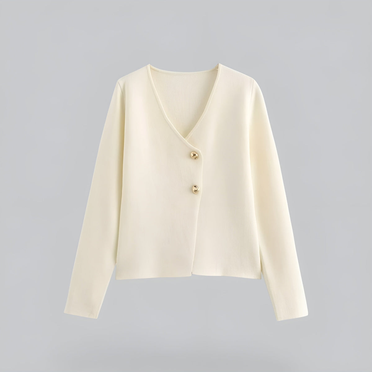 Women's V-Neck Button Front Knit Cardigan, Long Sleeves